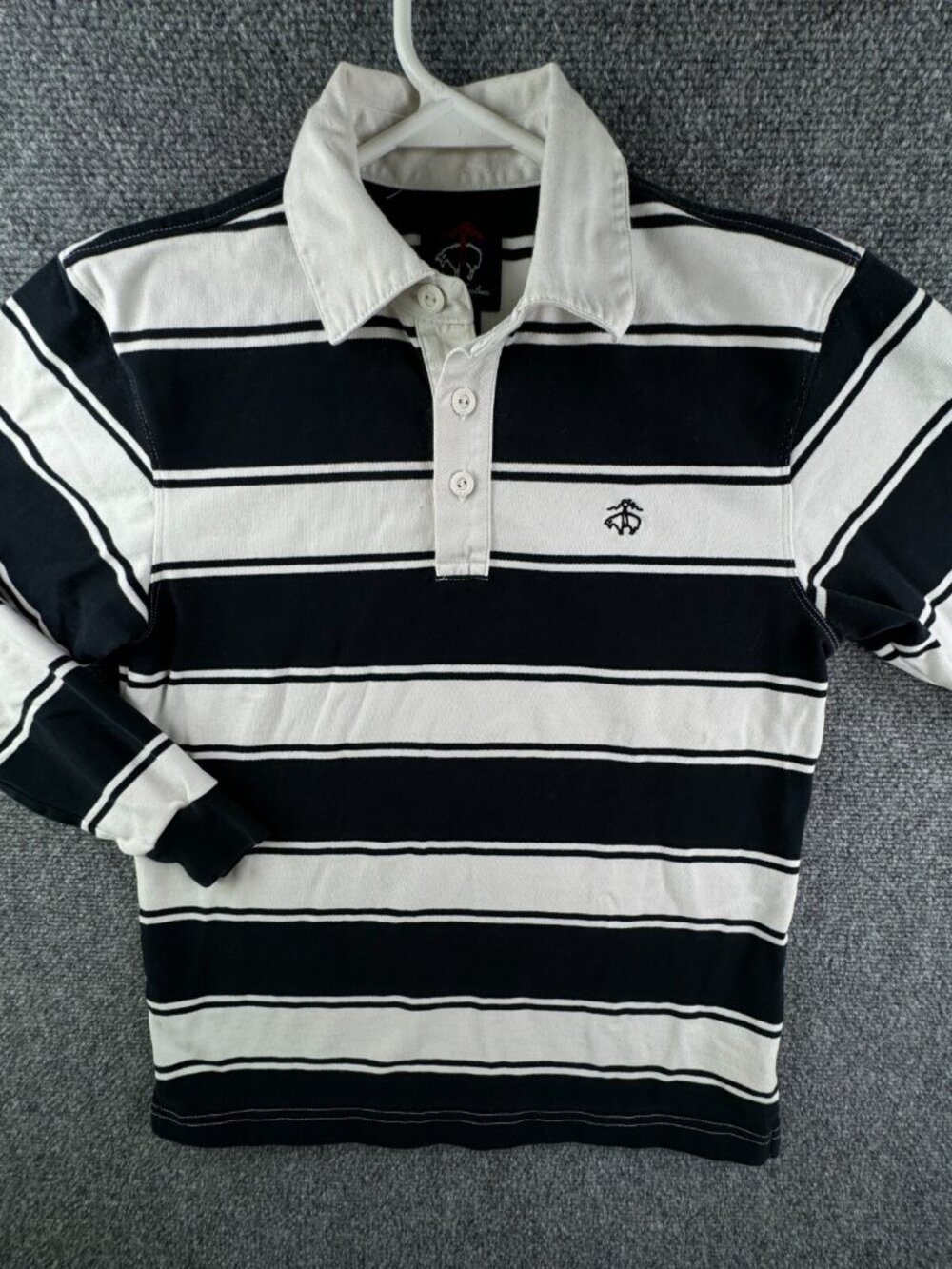 Brooks Brothers Red Fleece Boys Super Soft Polo Shirt Long Sleeve Preppy Striped